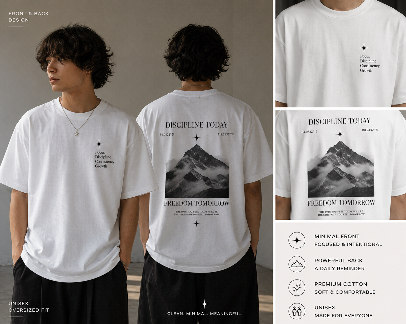 Design Your Own Premium T-Shirt – White – Both Sides Print